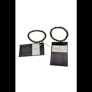 Alkeme 2-Pack Bracelets Gemstones Elastic Band Green